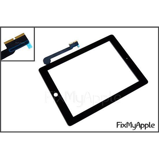 Glass Touch Screen Digitizer - Black (With Adhesive) for iPad 4 (iPad with Retina display)